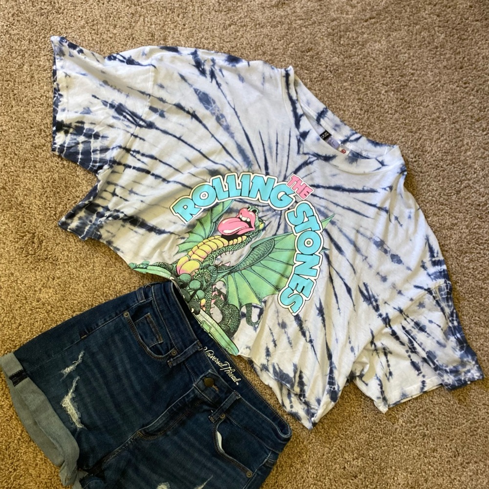 Rolling stone crop t shirt